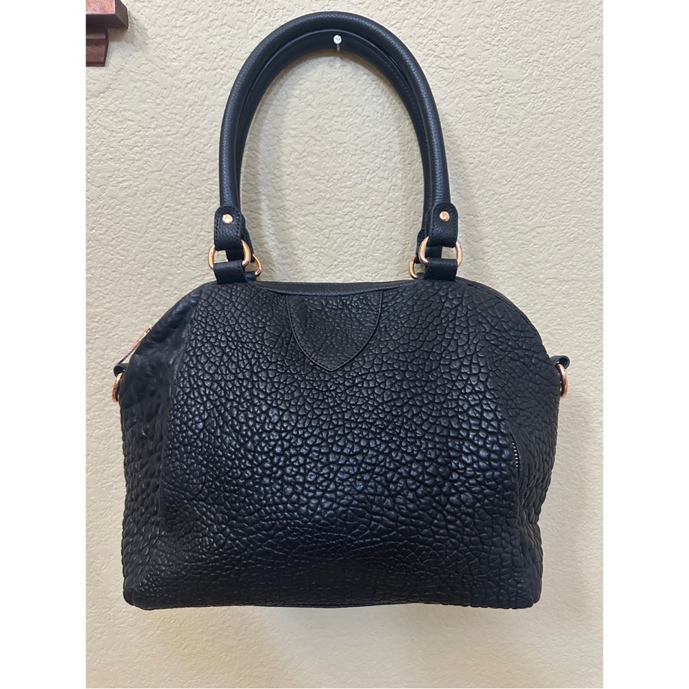 Status Anxiety Force of Being Black Pebbled Leather Satchel
